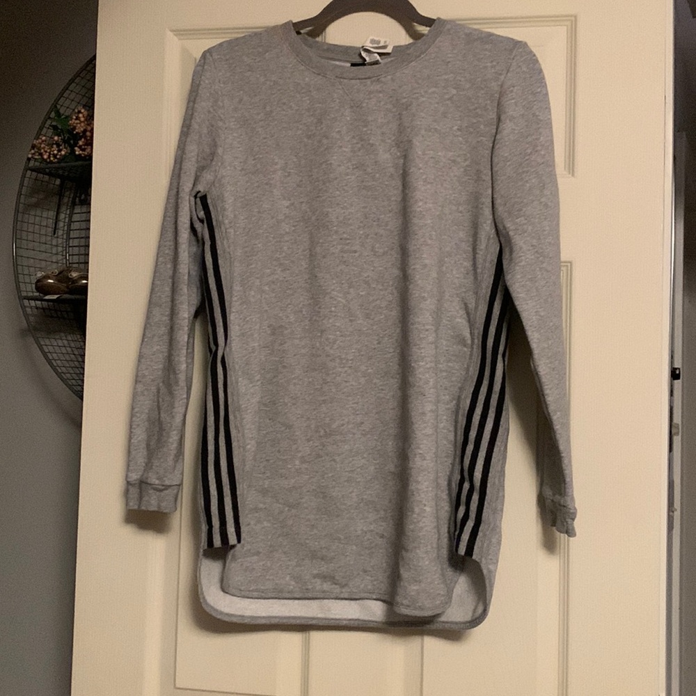 Adidas womens sweatshirt dress/long sweatshirt  size small gray